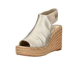 Keilsandalette REPLAY "Replay Sandalen Lederimitat", Damen, Gr. 41, grau (platin), Lederimitat, Schuhe (34871062-41) platin