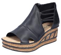 Rieker Damen Pantoletten 68197 – Backless Slipper, Sommerschuhe, schwarz, Gr. 41 EU