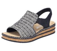 Rieker Damen 62971 Keilsandaletten, Schwarz, 41 EU