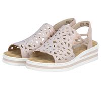 Keilsandalette RIEKER, Damen, Gr. 43, altrosa, Lederimitat, unifarben, Schuhe, Schlupfsandale, Sommerschuh, Urlaubsschuh mit Glitzersteine (92973545-43) altrosa