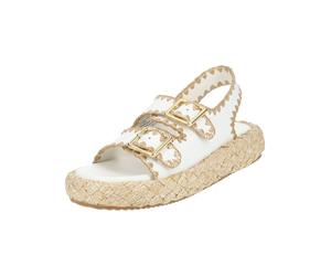 Keilsandalette STEVE MADDEN "STEVE MADDEN Sandalen Leder", Damen, Gr. 40, weiß, Leder, Schuhe (92296907-40) weiß
