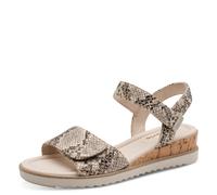 Keilsandalette TAMARIS, Damen, Gr. 40, beige snake, Textil, Reptilienprägung, Schuhe, Riemchensandale, Sommerschuh in veganer Verarbeitung (75985907-40) beige snake