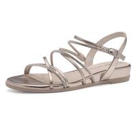 Keilsandalette TAMARIS, Damen, Gr. 41, gold (goldfarben), Lederimitat, Textil, glänzend, unifarben, Schuhe, Riemchensandale, Sommerschuh mit glitzernden Strasssteinchen (99012348-41) goldfarben