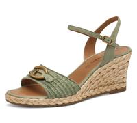 Keilsandalette TAMARIS, Damen, Gr. 41, grün (mintgrün), Lederimitat, Textil, Schuhe Keilsandalette, Sommerschuh, Riemchensandale mit T-Schmuckelement (32684837-41)