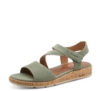 Keilsandalette TAMARIS, Damen, Gr. 41, grün (mintgrün), Ziegenveloursleder, unifarben, Basic, Schuhe, Riemchensandale, Sommerschuh mit Touch it-Ausstattung (34609768-41) mintgrün