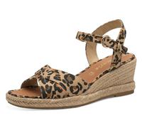 Keilsandalette TAMARIS, Damen, Gr. 41, leodruck, Textil, Veloursleder, animal-print, Schuhe Keilsandalette, Riemchensandale, Sommerschuh mit modischer Kreuzbandage (46705025-41)