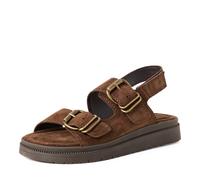 Keilsandalette TAMARIS, Damen, Gr. 42, mokka, Leder, Schuhe, Riemchensandale, Sommerschuh im modischen Look (51914418-42) mokka