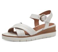 Tamaris Damen Sandalette mit Keilabsatz, weiß, 42 EU