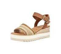 Keilsandalette TOMS "TOMS Sandalen Textil", Damen, Gr. 38,5, dunkelbeige, Textil, Schuhe (99457465-38,5) dunkelbeige