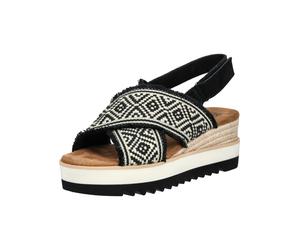 Keilsandalette TOMS "TOMS Sandalen Textil", Damen, Gr. 39, schwarz, Textil, Schuhe (64714123-39) schwarz