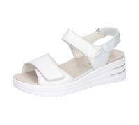 Keilsandalette WALDLÄUFER "H-DINA", Damen, Gr. 4,5 (37,5), silber (silberfarben), Nappaleder, metallic, Basic, Schuhe, Sommerschuh, Klettschuh, Bequemschuh in Komfortweite H (= sehr weit) (69431005-4,