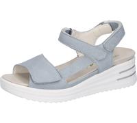 Keilsandalette WALDLÄUFER "H-DINA", Damen, Gr. 5,5 (38,5), blau (hellblau), Nubukleder, unifarben, Schuhe, Sandale, Klettschuh, Sommerschuh in Komfortweite H (= sehr weit) (44451466-5,5) hellblau