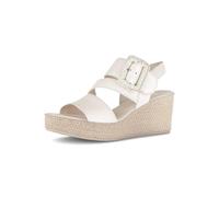 Keilsandalette GABOR, Damen, Gr. 40, weiß, Nappaleder, unifarben, Schuhe, Sommerschuh, Riemchensandale mit auffälliger Zierschnalle (51719524-40) weiß