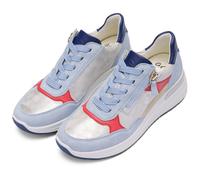 Keilsneaker ARA "GARDA", Damen, Gr. 6 (39), hellblau kombiniert, Glattleder, Veloursleder, kontrastfarbene Details, Schuhe, Plateausneaker, Keilsneaker mit Wechselfußbett in H-Weite (29221816-6) hellb