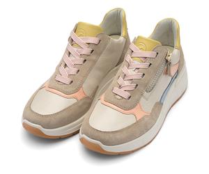 Keilsneaker ARA "GARDA", Damen, Gr. 7 (41), pastellfarben, Glattleder, Veloursleder, mehrfarbig, Schuhe, Plateausneaker, Keilsneaker mit Wechselfußbett in H-Weite (47751354-7) pastellfarben