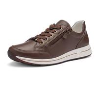 Keilsneaker ARA "OSAKA", Damen, Gr. 6,5, braun (mokka), Glattleder, unifarben, Schuhe, Freizeitschuh, Halbschuh, Schnürer in Komfortweite H (=sehr weit) (66320901-6,5) mokka