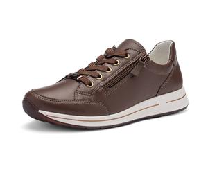 Keilsneaker ARA "OSAKA", Damen, Gr. 6,5, mokka, Glattleder, unifarben, Schuhe, Freizeitschuh, Halbschuh, Schnürer in Komfortweite H (=sehr weit) (66320901-6,5) mokka