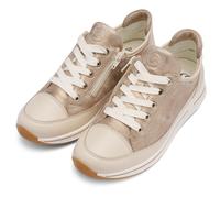 Keilsneaker ARA "OSAKA", Damen, Gr. 7 (41), hellbeige, marmor, Glattleder, Schuhe, Freizeitschuh, Halbschuh, Schnürschuh mit Wechselfußbett, H-Weite (56736767-7) hellbeige, marmor