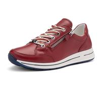 Keilsneaker ARA "OSAKA", Damen, Gr. 7 (41), rot (cognac), Glattleder, unifarben, Schuhe, Freizeitschuh, Halbschuh, Schnürer in Komfortweite H (=sehr weit) (89907502-7) cognac