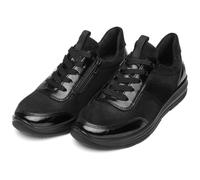 Keilsneaker ARA "OSAKA", Damen, Gr. 7 (41), schwarz, Lacklederimitat, Lederimitat, Textil, Veloursleder, unifarben, Schuhe, Freizeitschuh, Halbschuh, Schnürer in Komfortweite H (=sehr weit) (79078223-
