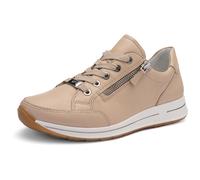 Keilsneaker ARA "OSAKA", Damen, Gr. 8 (42), hellbeige, Glattleder, unifarben, Schuhe, Freizeitschuh, Halbschuh, Schnürer in Komfortweite H (=sehr weit) (12164839-8) hellbeige
