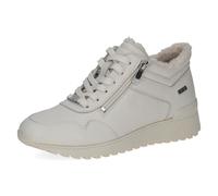 Keilsneaker CAPRICE, Damen, Gr. 38, Warmfutter, weiß (natur), Nappaleder, unifarben, Schuhe Sneaker, Winterboots, Schnürschuh, High-Top-Sneaker, in bequemer Weite (17385622-38) natur