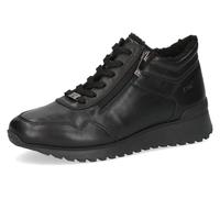 CAPRICE Damen Sneaker flach aus Leder Wasserabweisend, Schwarz (Black Nappa), 39 EU