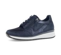 Keilsneaker GABOR "CAPRI", Damen, Gr. 39, blau (dunkelblau), Veloursleder, Lederimitat, unifarben, casual, Schuhe, Freizeitschuh, Halbschuh, Schnürschuh in Extraweite K (60672747-39) dunkelblau