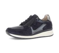 Keilsneaker GABOR "CAPRI", Damen, Gr. 40, dunkelblau, schwarz, Lederimitat, Veloursleder, metallic, Schuhe, Freizeitschuh, Halbschuh, Schnürer, in Weite K (=extraweit) (77864005-40) dunkelblau, schwar