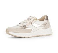 Keilsneaker GABOR "COMO", Damen, Gr. 39, beige kombiniert, Leder, Textil, Schuhe, Freizeitschuh, Halbschuh, Schnürschuh in Komfortweite K (=extraweit) (28493020-39) beige kombiniert