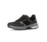 Keilsneaker GABOR, Damen, Gr. 38,5, schwarz (schwarz kombiniert), Kalbsleder, Textil, Ziegenleder, Schuhe, Freizeitschuh, Halbschuh, Schnürer mit modischen Kontrastbesätzen (92565734-38,5) schwarz kom