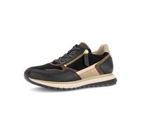 Keilsneaker GABOR, Damen, Gr. 38, schwarz kombinert, Glattleder, Ziegenveloursleder, Schuhe, Freizeitschuh, Halbschuh, Schürer, Kontrastbesätze, Weite H (68017667-38) schwarz kombinert