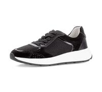 Keilsneaker GABOR, Damen, Gr. 39, schwarz, Leder, Textil, Schuhe, Freizeitschuh, Halbschuh, Schnürschuh, Kontrastbesatz an der Ferse (69496936-39) schwarz