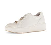 Keilsneaker GABOR, Damen, Gr. 39, weiß, Nappaleder, unifarben, Schuhe, Plateau, Schnürschuh, Halbschuh in Bequemweite G (= weit) (43248351-39) weiß