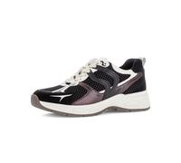 Keilsneaker GABOR, Damen, Gr. 40, schwarz (schwarz kombiniert), Glattleder, Textil, Veloursleder, Schuhe, Freizeitschuh, Halbschuh, Schnürer mit Kontrastbesätzen, H-Weite (51347944-40) schwarz kombini