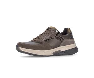 Keilsneaker GABOR, Damen, Gr. 40, schwarz-weiß (braun, kombiniert), Lederimitat, Veloursleder, Schuhe, Freizeitschuh, Halbschuh, Schnürer mit modischen Kontrastbesätzen (11091218-40) braun, kombiniert