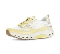 Keilsneaker GABOR, Damen, Gr. 41, gelb (weiß, gelb, silberfarben), Glattleder, Textil, Veloursleder, Schuhe, Freizeitschuh, Halbschuh, Schnürschuh mit weichem Schaftrand (33813905-41) weiß, gelb, silb