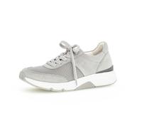 Keilsneaker GABOR, Damen, Gr. 44, grau (hellgrau), Textil, Veloursleder, Schuhe Sneaker, in sportivem Design, Freizeitschuh, Halbschuh, Schnürschuh (71991607-44) hellgrau