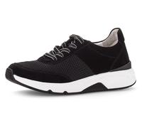 Gabor Keilsneaker ROLLINGSOFT Damen Schwarz Veloursleder/Textil Gr. 44 Schnürschuh