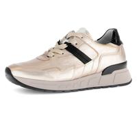 Keilsneaker GABOR "DAVOS", Damen, Gr. 39, beige (champagner, schwarz), Kalbsleder, Lackleder, metallic, Schuhe, Freizeitschuh, Halbschuh, Schnürschuh in Komfortweite H (=sehr weit) (68236212-39) champ