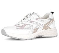 Keilsneaker GABOR "DAVOS", Damen, Gr. 41, weiß, flieder, beige, Glattleder, Textil, Veloursleder, Schuhe, Freizeitschuh, Halbschuh, Schnürer in Komfortweite H (= sehr weit) (40626167-41) weiß, flieder