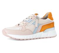 Keilsneaker GABOR "DAVOS", Damen, Gr. 41, weiß (rosé, hellblau, weiß), Glattleder, kontrastfarbene Details, Schuhe, Halbschuh, Freiezitschuh, Schnürschuh in Weite H (=sehr weit) (13045409-41) rosé, he