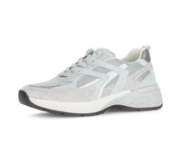 Keilsneaker GABOR "DAVOS", Damen, Gr. 43, grau (mint, hellgrau, weiß), Glattleder, Textil, Veloursleder, Schuhe, Freizeitschuh, Halbschuh, Schnürer in Komfortweite H (= sehr weit) (37090364-43) mint,