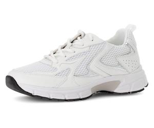 Keilsneaker GABOR "FLORENZ", Damen, Gr. 40, silber (weiß, silberfarben), Kalbsleder, Textil, Schuhe, Freizeitschuh, Halbschuh, Schnürer in Bequemweite G (= weit) (50915130-40) weiß, silberfarben