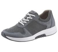 Keilsneaker GABOR ROLLINGSOFT, Damen, Gr. 38, grau, Nubukleder, Textil, Schuhe Sneaker, Freizeitschuh, Halbschuh, Schnürschuh mit Logo an der Ferse (82495441-38) grau