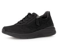 Keilsneaker GABOR ROLLINGSOFT, Damen, Gr. 40, schwarz, Nubukleder, unifarben, Schuhe Sneaker, Freizeitschuh, Halbschuh, Schnürschuh, Logoschriftzug an der Ferse (13106646-40) schwarz