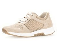 Keilsneaker GABOR ROLLINGSOFT, Damen, Gr. 41, beige (hellbeige), Textil, Veloursleder, unifarben, Schuhe Sneaker, Freizeitschuh, Halbschuh, Schnürschuh im sommerlichem Materialmix (11830049-41) hellbe