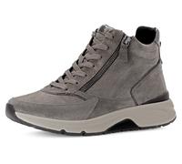 Keilsneaker GABOR ROLLINGSOFT, Damen, Gr. 41, grau, Glattleder, Veloursleder, Schuhe Sneaker, Freizeitschuh, Schnürschuh, Schnürboots mit herausnehmbarem Fußbett (28299145-41) grau