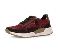 Keilsneaker GABOR ROLLINGSOFT, Damen, Gr. 43, rot (bordeaux kombiniert), Glattleder, Veloursleder, Schuhe, Schnürschuh, Halbschuh, Freizeitschuh mit seitlichem Reißverschluss (51901600-43) bordeaux ko