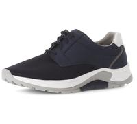 Keilsneaker GABOR ROLLINGSOFT, Herren, Gr. 10 (44,5), blau (jeansblau, weiß), Nubukleder, Textil, Schuhe, Freizeitschuh, Halbschuh, Schnürschuh mit Ziernähten, G-Weite (97390739-10) jeansblau, weiß